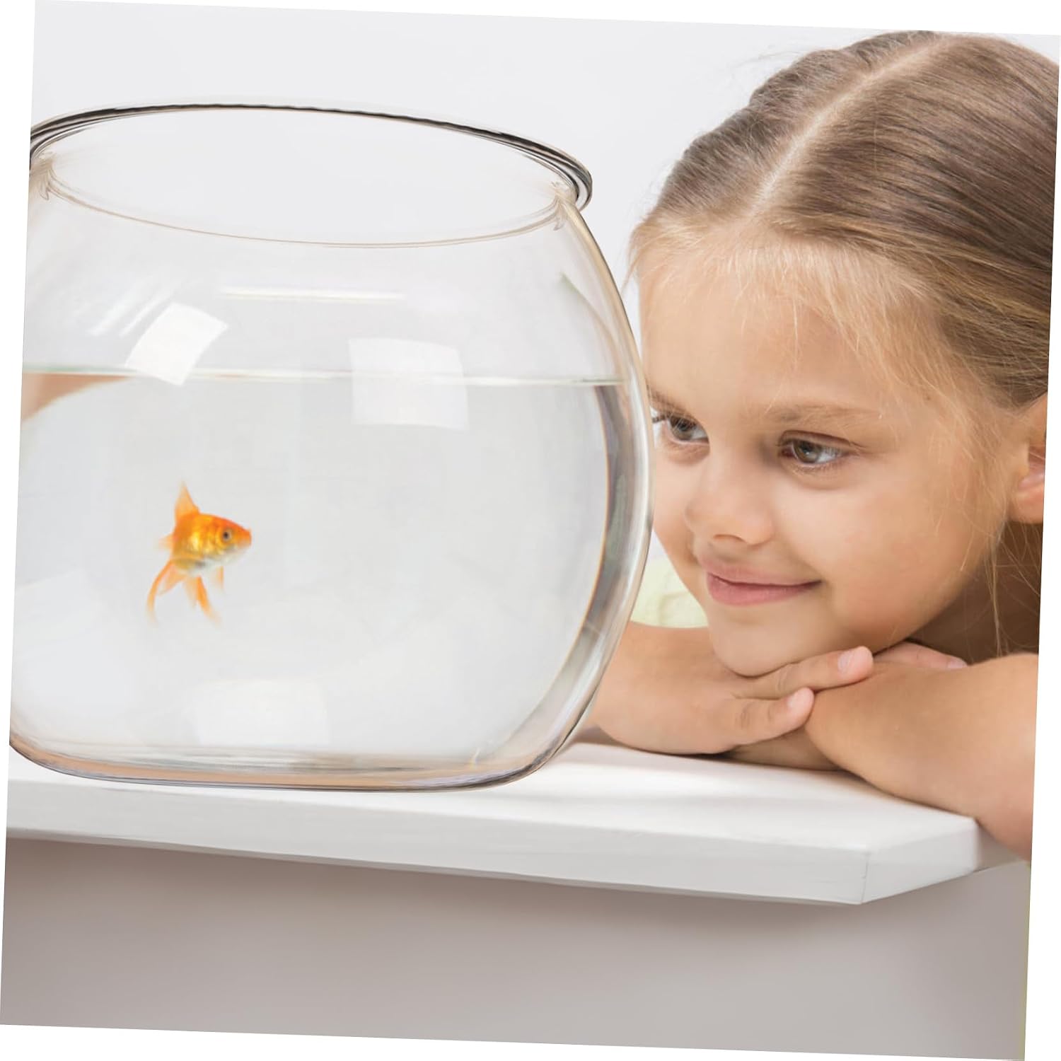 YARNOW Fish Tank Plastic Small Aquarium Bowl Transparent Fish Bowl Holder for Goldfish Office Decor