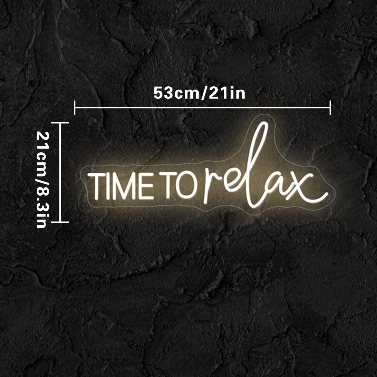 Time To Relax Neon Sign Big for Wall Decor, Dimmable Led Neon Lights Signs for Beauty Decor, Display Sign for Salon, Shop, Spa, Manicure Bar, Home Wall Decor, Foot Care, Wall Art, 21x8.3"，Warm White