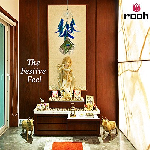 Rooh Dream Catcher - Peacock ~ Handmade Mandala Hangings For Positivity (Used As Home Dãcor Accents, Wall Hangings, Garden, Car, Outdoor, Bedroom, Key Chain, Meditation Room, Windchime) (Green) #TOP3