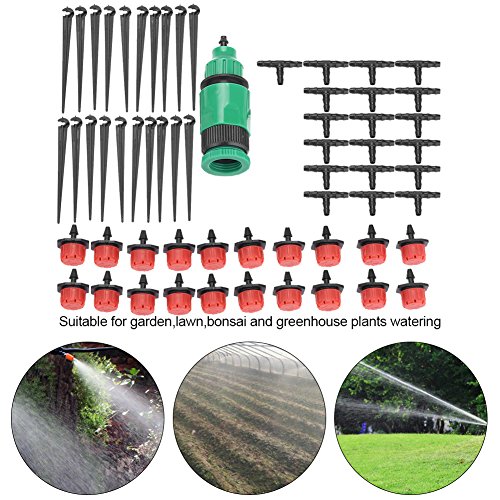 Boquite Valentine's Day Carnival Water Irrigation Set, Watering Equipment, Garden Lawn Greenhouse Micro Irrigation System Kit Plants Watering Hose Nozzle Sprinkler(15m/49.21ft)