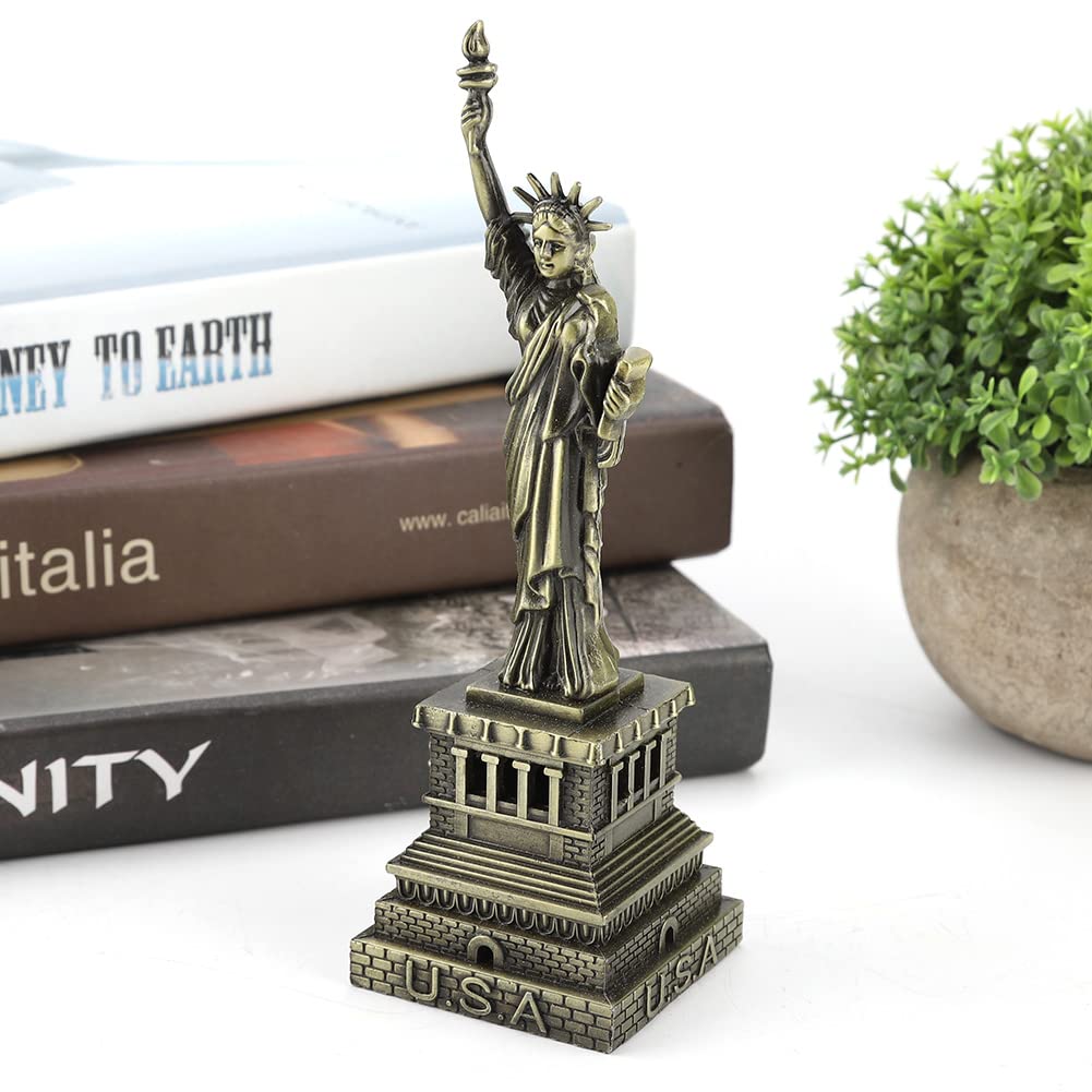 Modello in Metallo Statua della libertà America, 15 Cm/5,9 Pollici Statua della libertà in Metallo Modello di Edificio Home Office Desk Decorazione Artigianato Kit