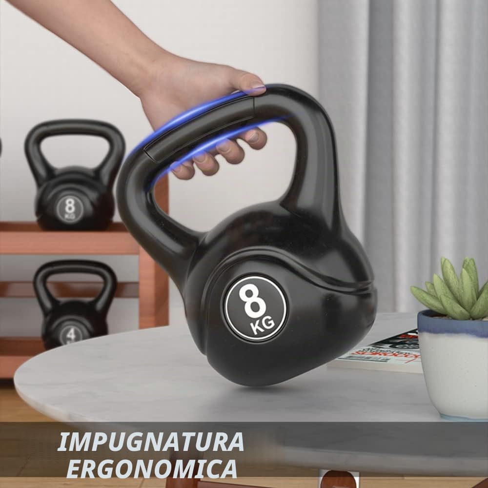MAGIC SELECT Kettlebell da per Sport e Fitness in PVC con Sabbia e Maniglia Liscia Anti-Sfregamento per Allenamento Muscolare a Casa e Palestra.