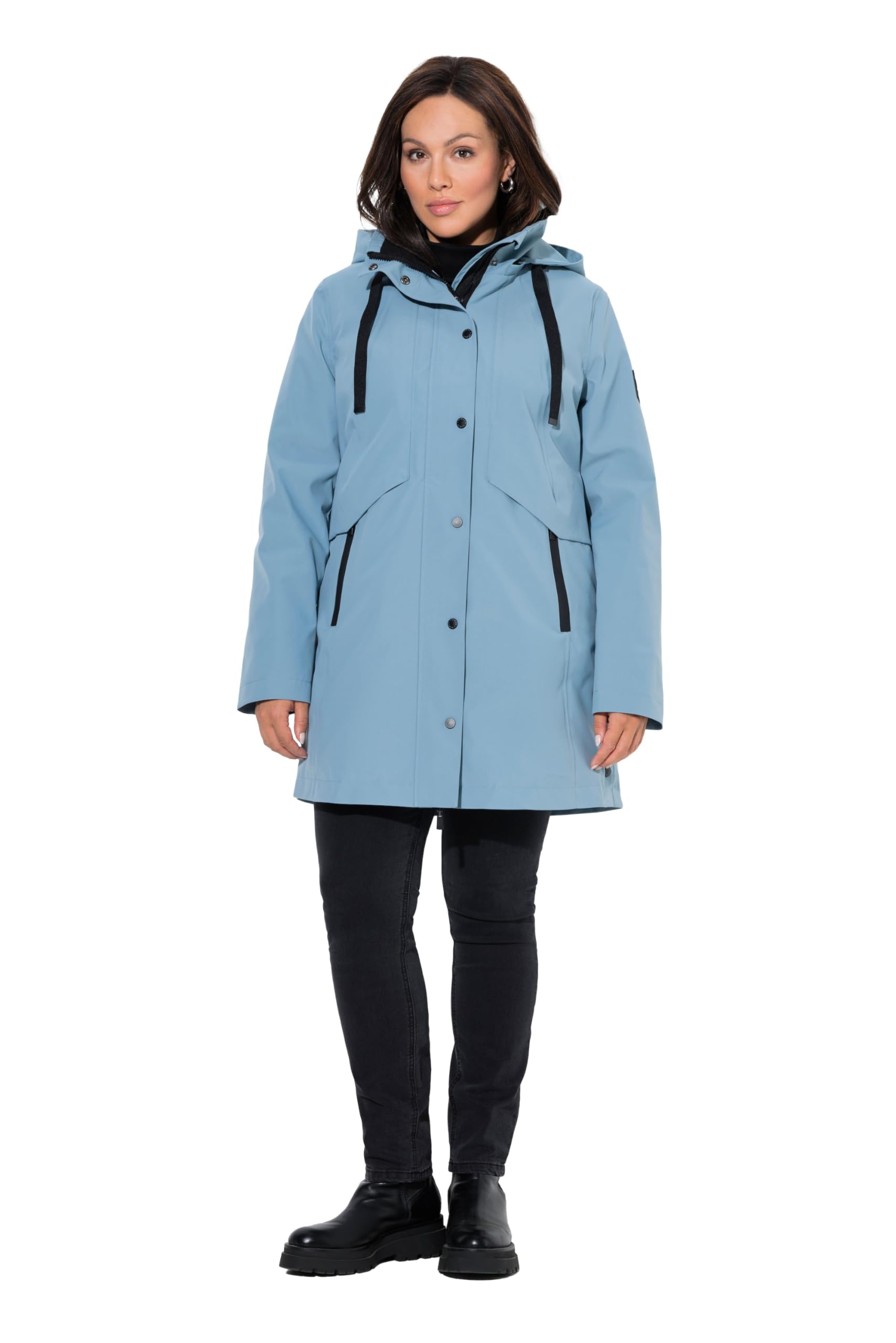Ulla Popken Damen große Größen Übergrößen Plus Size HYPRAR, Funktionsjacke, wasserdicht, Kapuze 846027