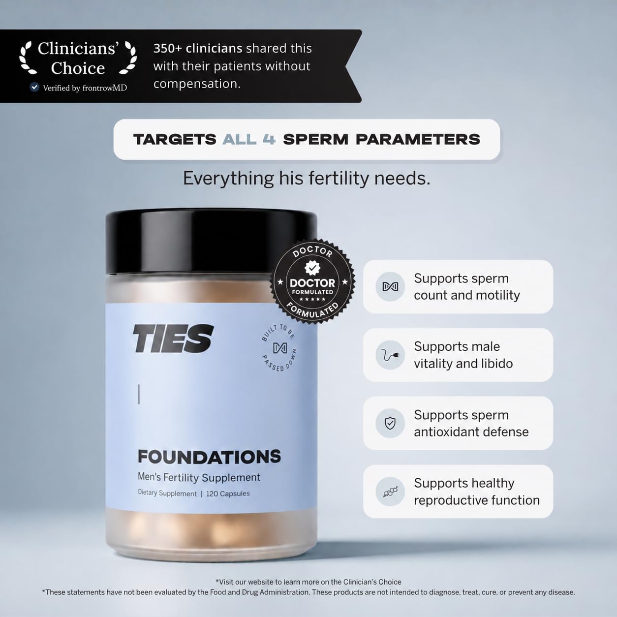 TIES Foundations Men's Fertility & Vitality Support, 120 Capsules — Amazon image 2