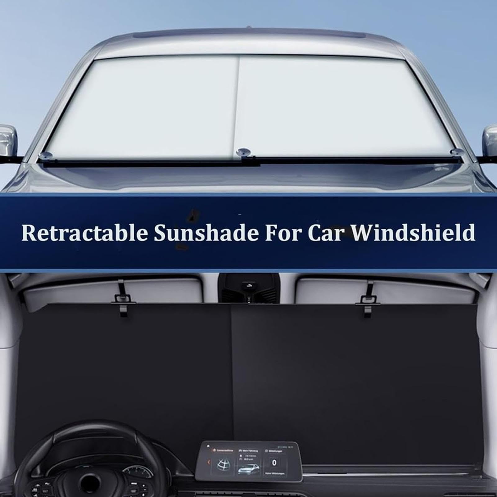 Parasole retrattile per finestrino auto, parasole per auto per parabrezza | Parasole per parabrezza auto - Parasole pieghevole per parabrezza auto, protezione per visiera, isolamento t