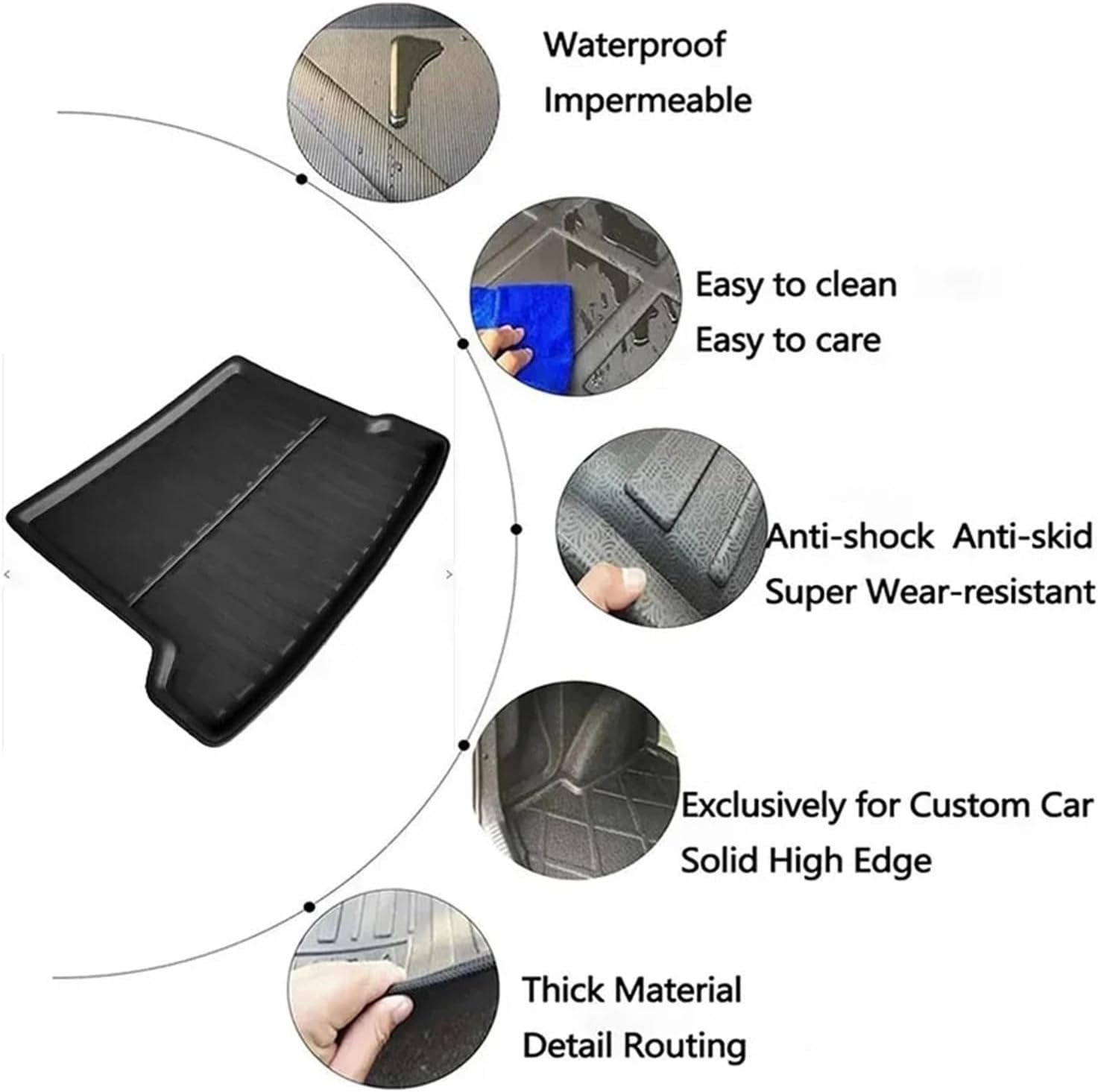 Compatible Chirey Omoda 5 E5 C5 T34 Fownix FX 2022~2025 Car Rear Trunk Mat Waterproof Floor Liner Tray Boot Carpet Accessories
