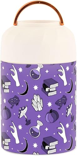 Magic Mysticism Witchcraft Halloween Esoteric Kids Womens Lunch Insulated Jar with Spoon 17oz500ml Insulated Lunch Box Stainless Steel Vacuum