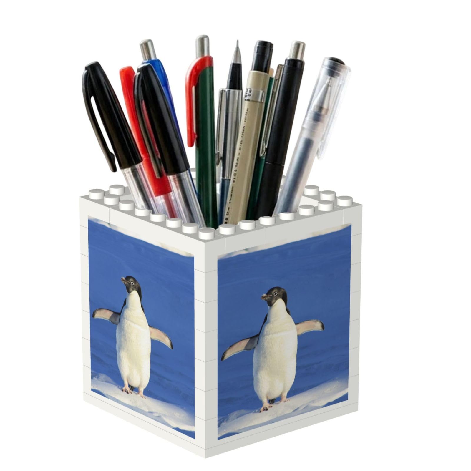 Poadnly Penguin, Pen Pot Pencil Holder for Office Home School, Compact Desk Organiser for Office Stationery