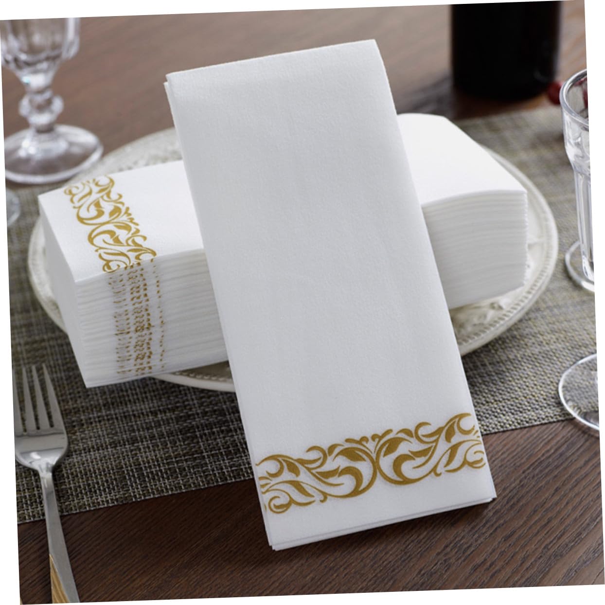 100piezas Servilleta de Papel Dorada y Motivos para Banquete Boda Fiesta de Cumpleaños