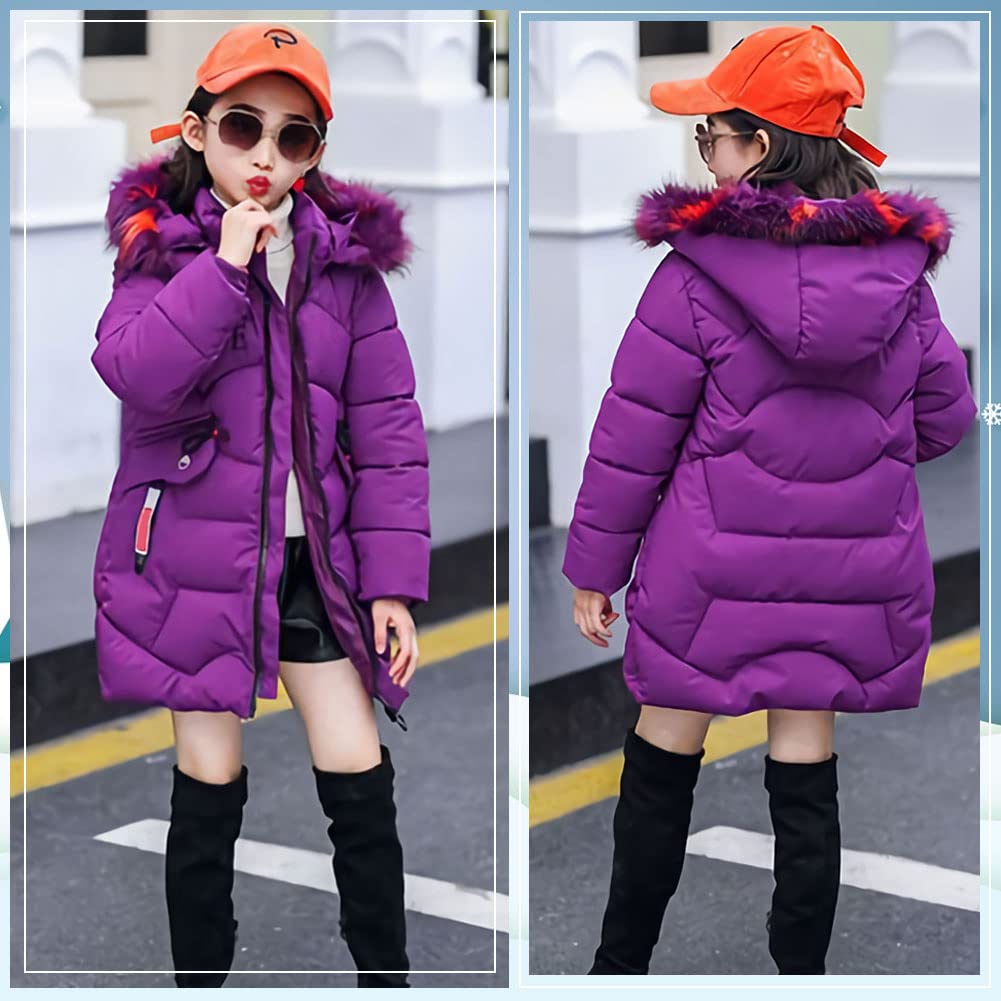 Chaqueta de plumas para niño o niña, abrigo acolchado con capucha de piel, chaqueta cortavientos de invierno gruesa y cálida