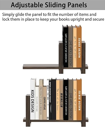 Miniatura 5 de Estantería de escritorio ajustable, estantería de mesa retro, estante de escritorio para la parte superior del escritorio en la sala de estar,