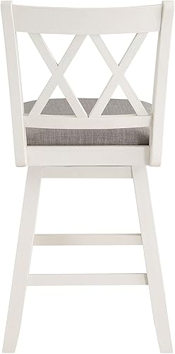 Miniatura 59 de Home Brookline - Taburete giratorio de bar con mecanismo giratorio de 360°, taburetes rústicos de granja para encimera de cocina con cojín, altura