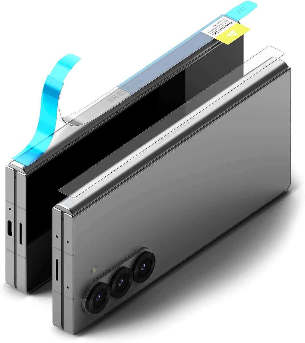 Ringke Protector de bisagra para Samsung Galaxy Z Fold 6/5 [Bisagra dual fácil] | Paquete de 2, película adhesiva de TPU para superficie curva, fácil instalación, sin protector de pantalla