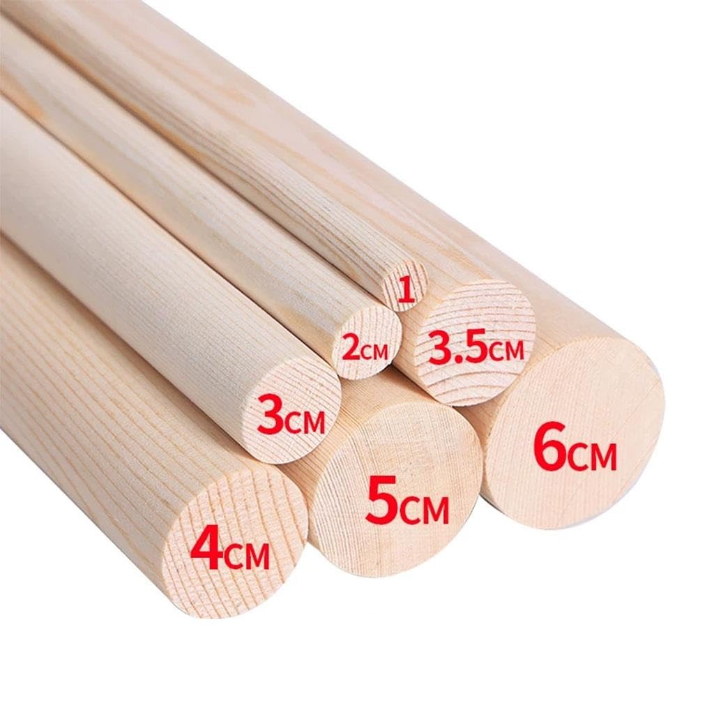 5 Sztuk 100mm Okrągły Pręt Z Drewna Sosnowego, Pasek Z Litego Drewna DIY Materiał Modelowy(Dia 60mm)