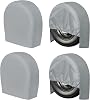 PureFit RV Tire Covers Set of 4 - UV Resistant Trailer Wheel Covers for Camper, SUV, Jeep, Trucks, Trailers and RV, Universal Tire Protecor Fits 24-26 Inch Tire, Gray