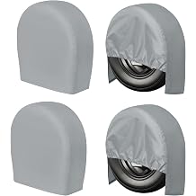 PureFit RV Tire Covers Set of 4 - UV Resistant Trailer Wheel Covers for Camper, SUV, Jeep, Trucks, Trailers and RV, Universal Tire Protecor Fits 27"-29" Inch Tire, Gray