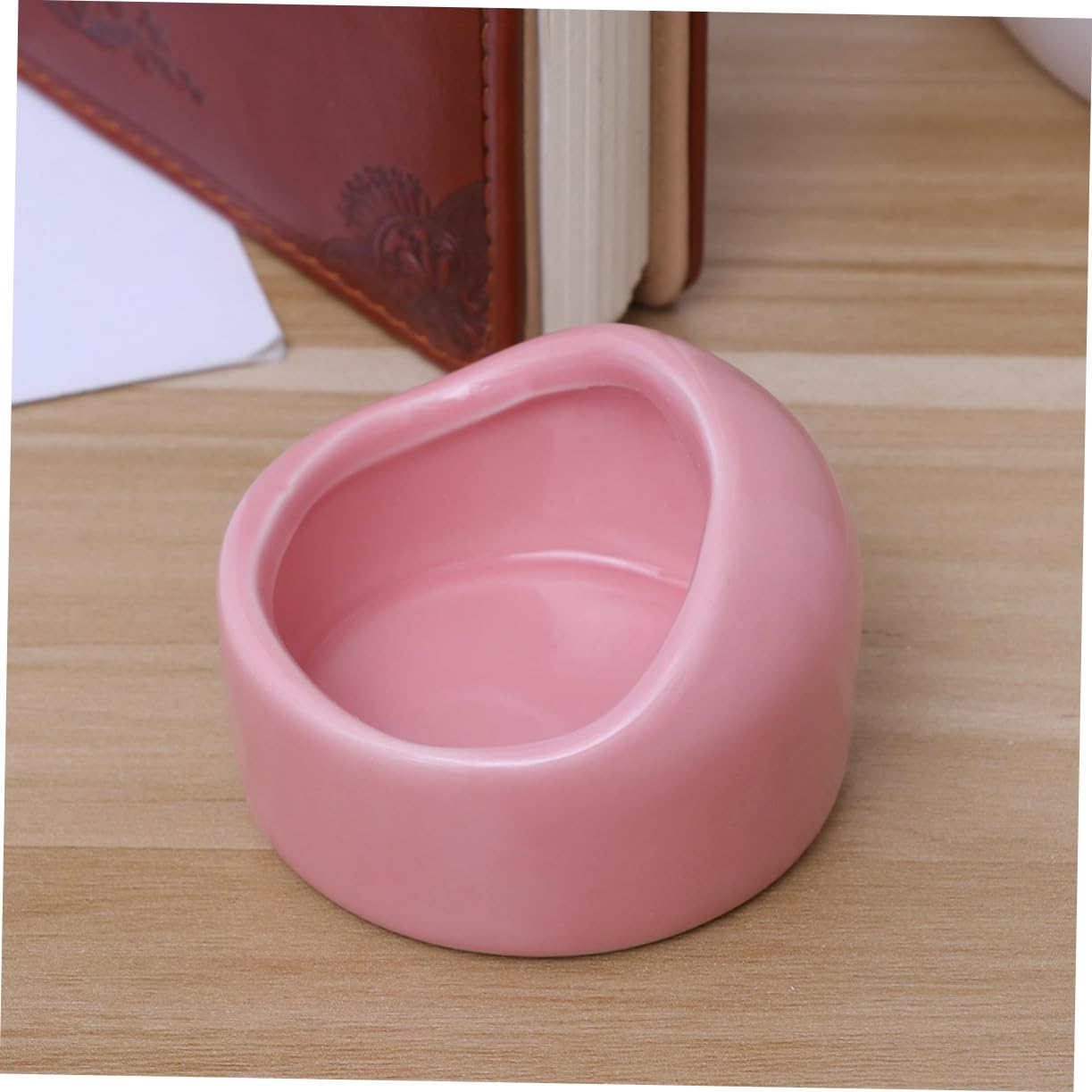 Garneck Hamster Ceramic Bowl Pink Food Bowl Small -tilt Pet for Hamsters Gerbils Birds Guinea Pigs