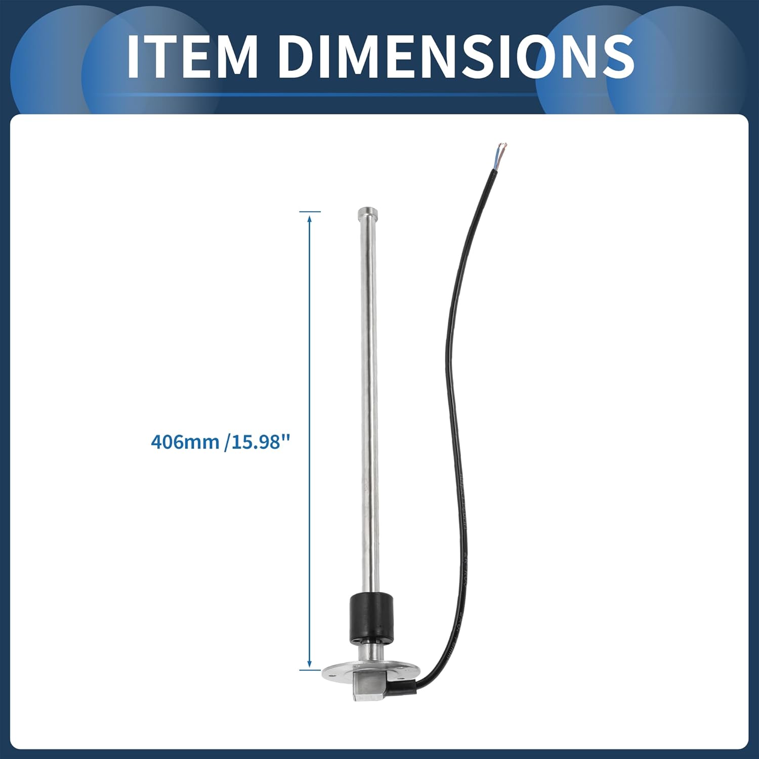 406mm Fuel Sending Unit and Gauge Kit 16" for Boat Car Vehicle Fuel Tank Sending Unit Fuel Level Sending Unit Gas Water Tank Sender