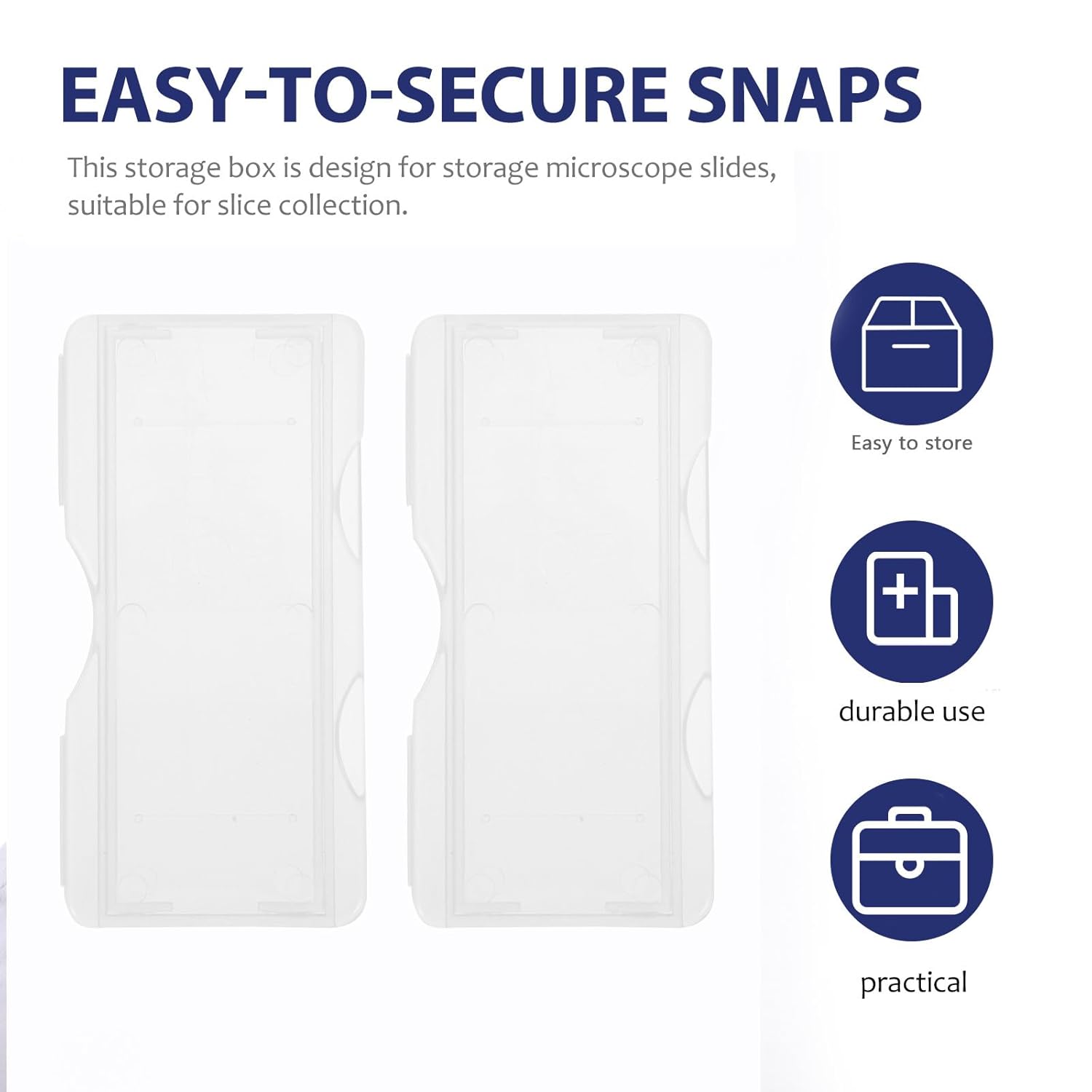 100pcs Plastic Microscope Slide Container with Individual Slide Storage Holder Case for Laboratory and Pathology Sample Organization