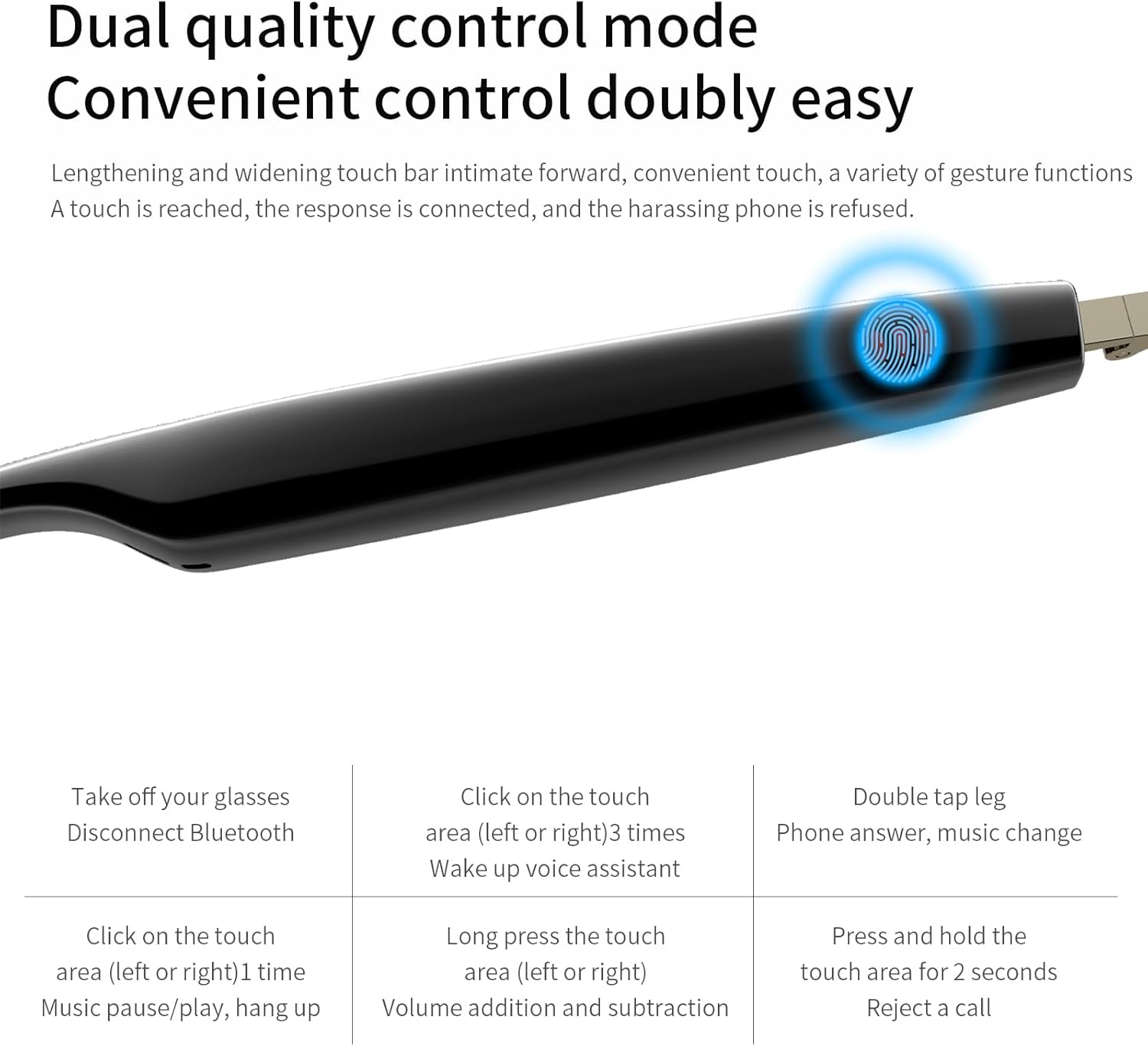 Smart Bluetooth Glasses Open-Ear Air Conduction - Voice Control, IP68 Waterproof, 5H Playtime, 35g Lightweight for Running Cycling Commuting(Black)