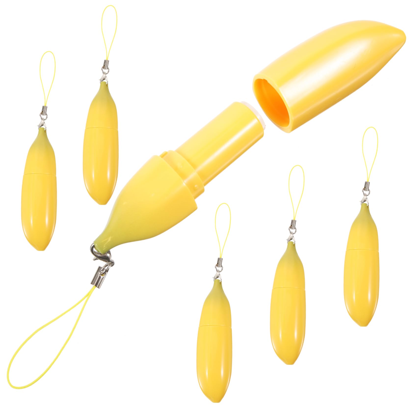 PACKOVE Tubo De Labial Vacío Diseño De Banana Para Gloss Labial Contenedores Rellenables De Cosméticos Para Para Diy 6 Piezas X 4