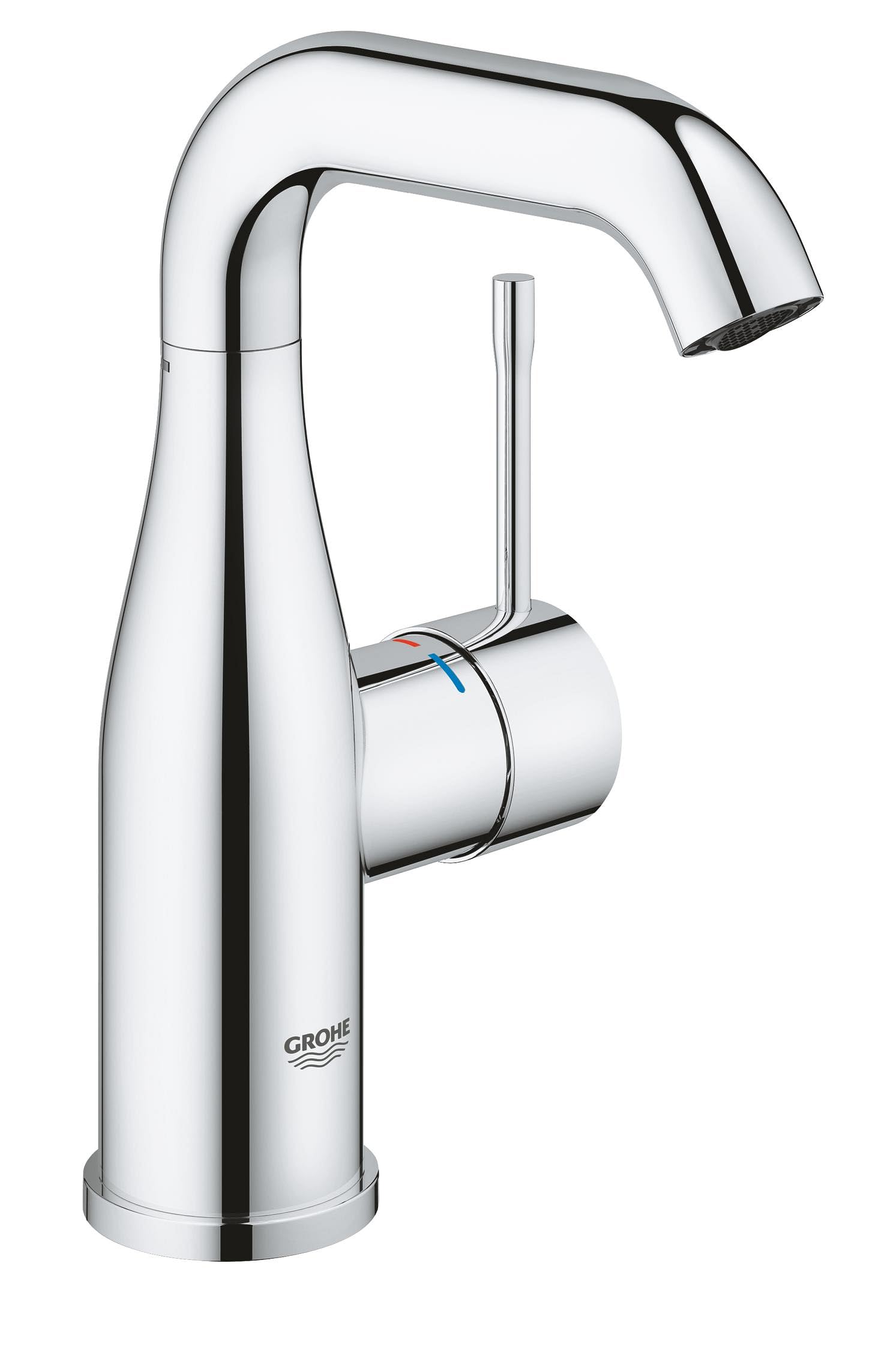 GROHE Essence, Waschtischarmatur, wassersparend (Wasserhahn für das Bad, 19cm hoch, Badarmatur mit langlebiger Oberfläche, einfache Installation am Waschbecken), chrom, 23463001