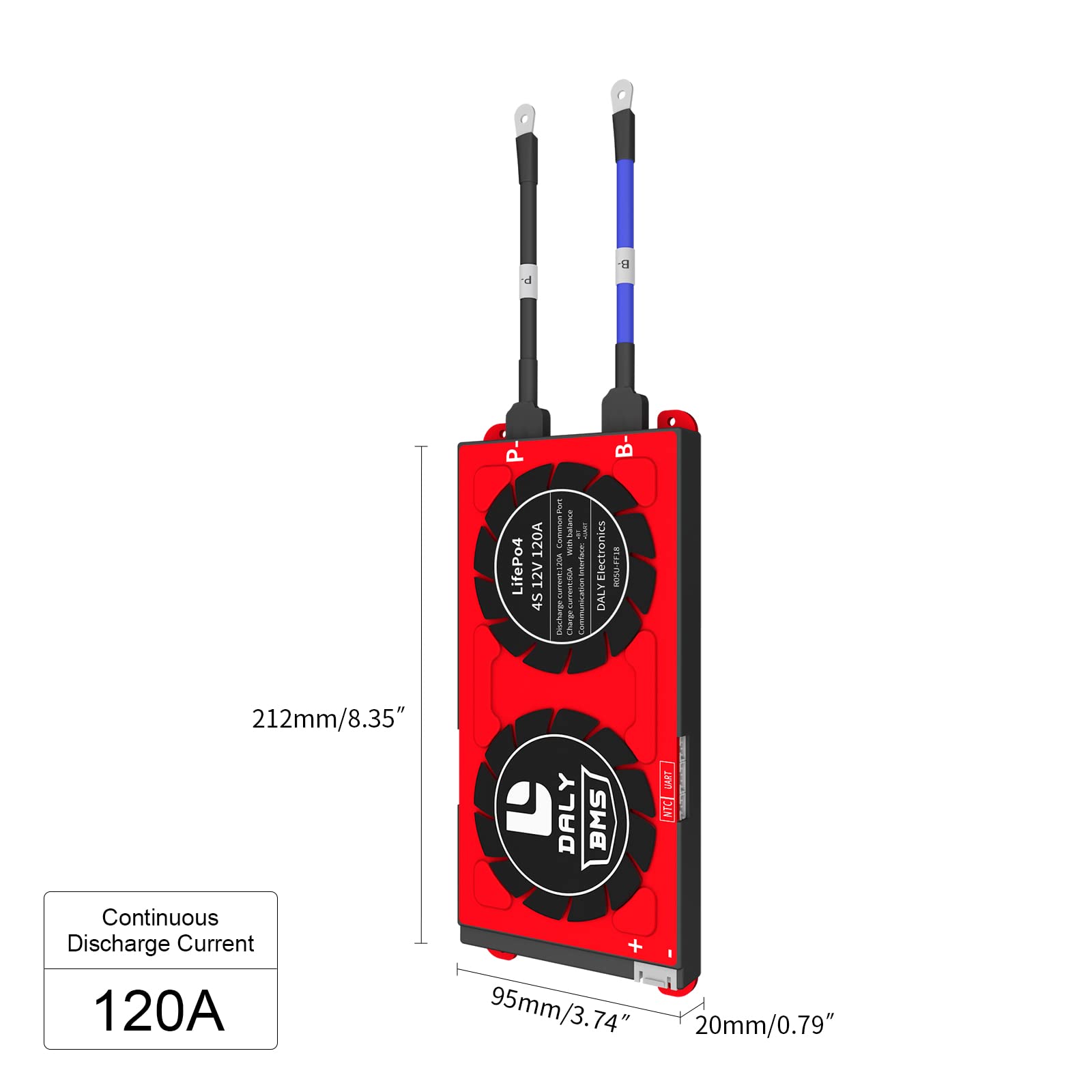 Batteria per auto elettrica 4S ~ 24S 30~250A per moto, controllo personalizzato con taglio a bassa temperatura, per scooter elettrico Smart BMS (LIFEPO4 4S 12V, 120A UART+BT)