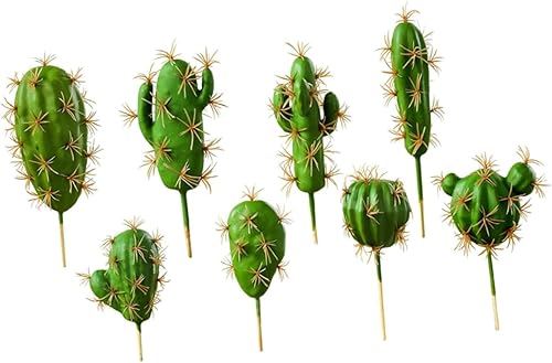 8 piezas surtidas de plantas suculentas de imitación de cactus realistas para decoración del hogar e interior, adornos de cactus artificiales para