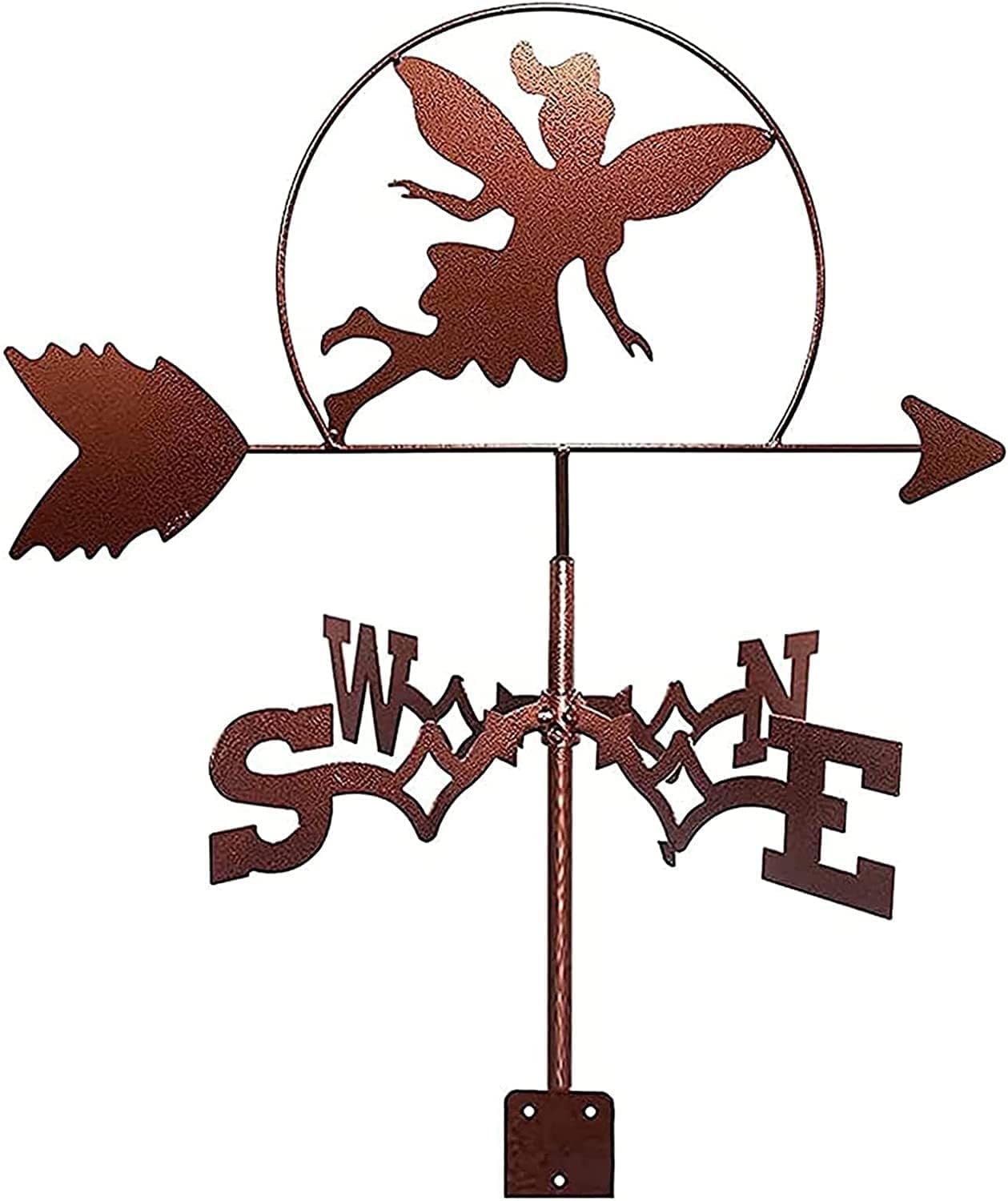 Klonwg 34 Weather Vane Stainless Steel Weathervane Figurine, Practical Wind Direction Indicator Weathercock Measuring Tools
