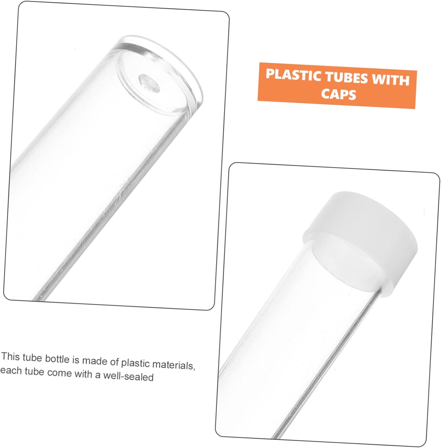 30Pcs Transparent Plastic Multipurpose Storage Tubes Empty Glitter Containers for Beads Jewelry and Craft Supplies Durable Test Tube with Lid for Easy Organization