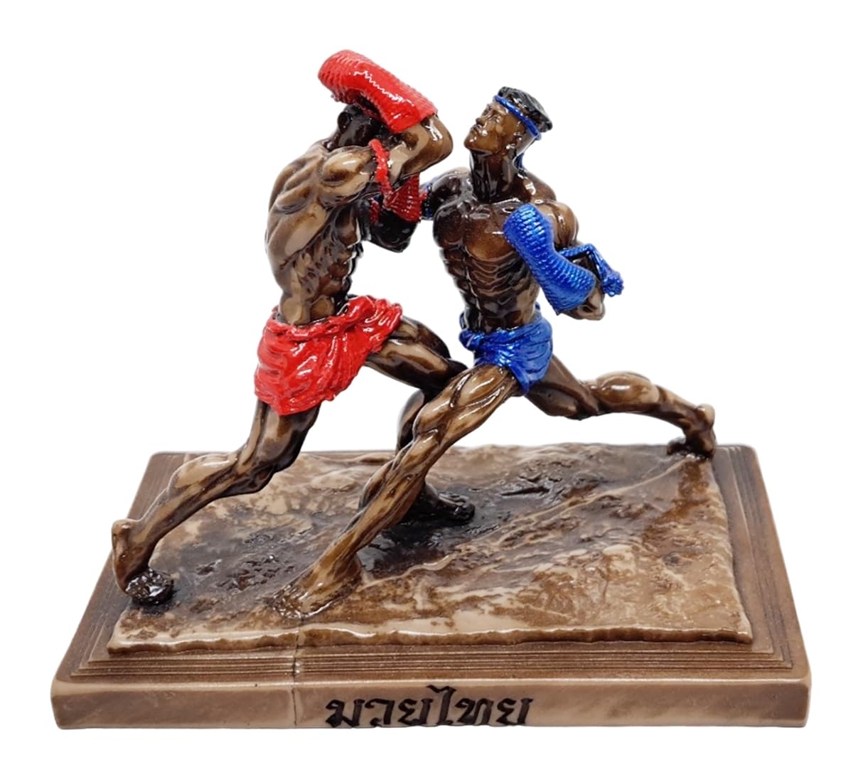 Muay Thai 5" High Colored Erawan Soey Nga Or Elephant Lifts Its Tusks Basic Movement Muaythai Boxing Martial Arts 3D Resin Decorative Figurine Thailand Souvenir Collectible Decor Gifts