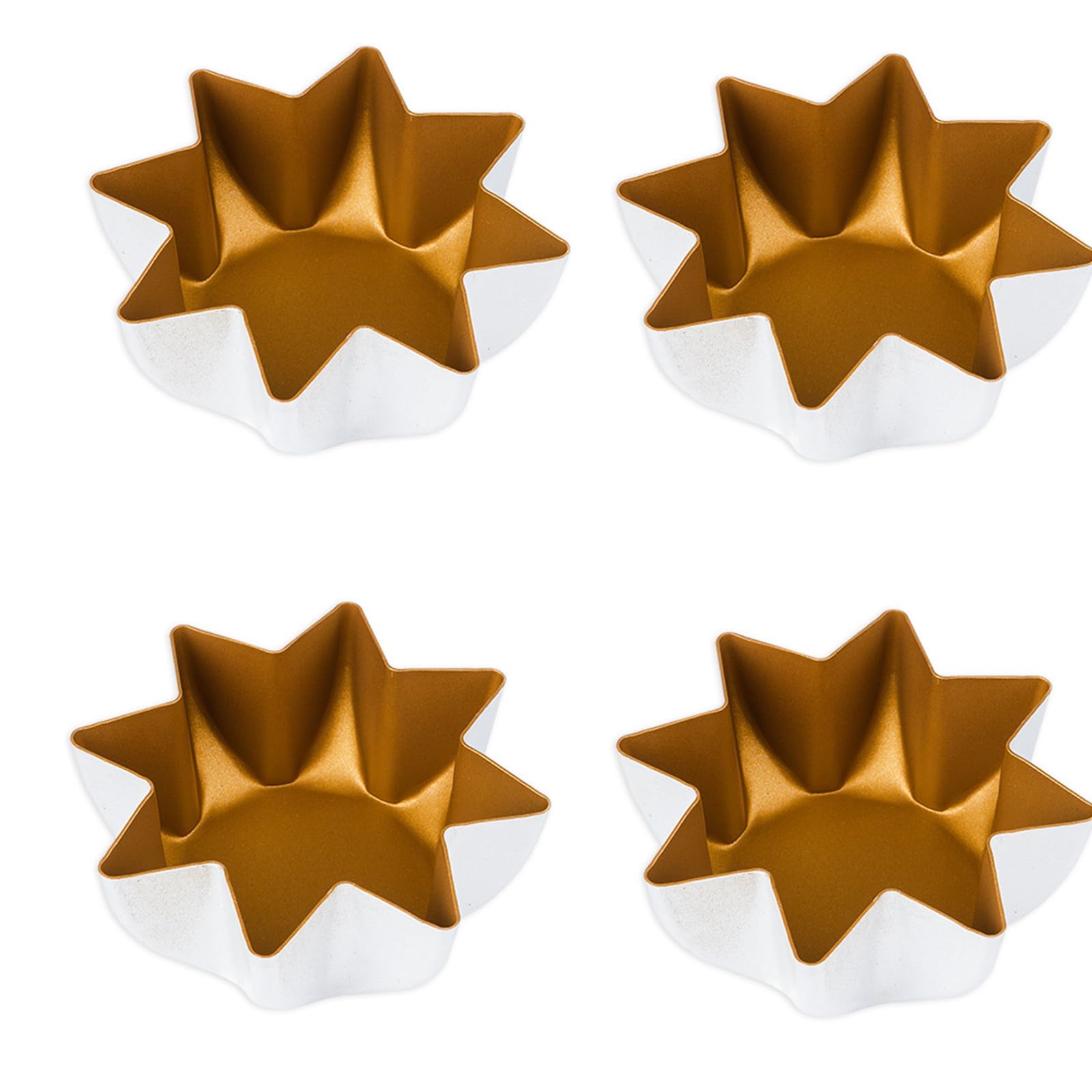 EXQIOUR 4Pcs Small Cupcake Cake Muffins Cookie Molds Eggs Tart Molds Aluminium Small Tart Pans Bakings Tool for Cupcake Cake Muffins Cookie Bakings Cups