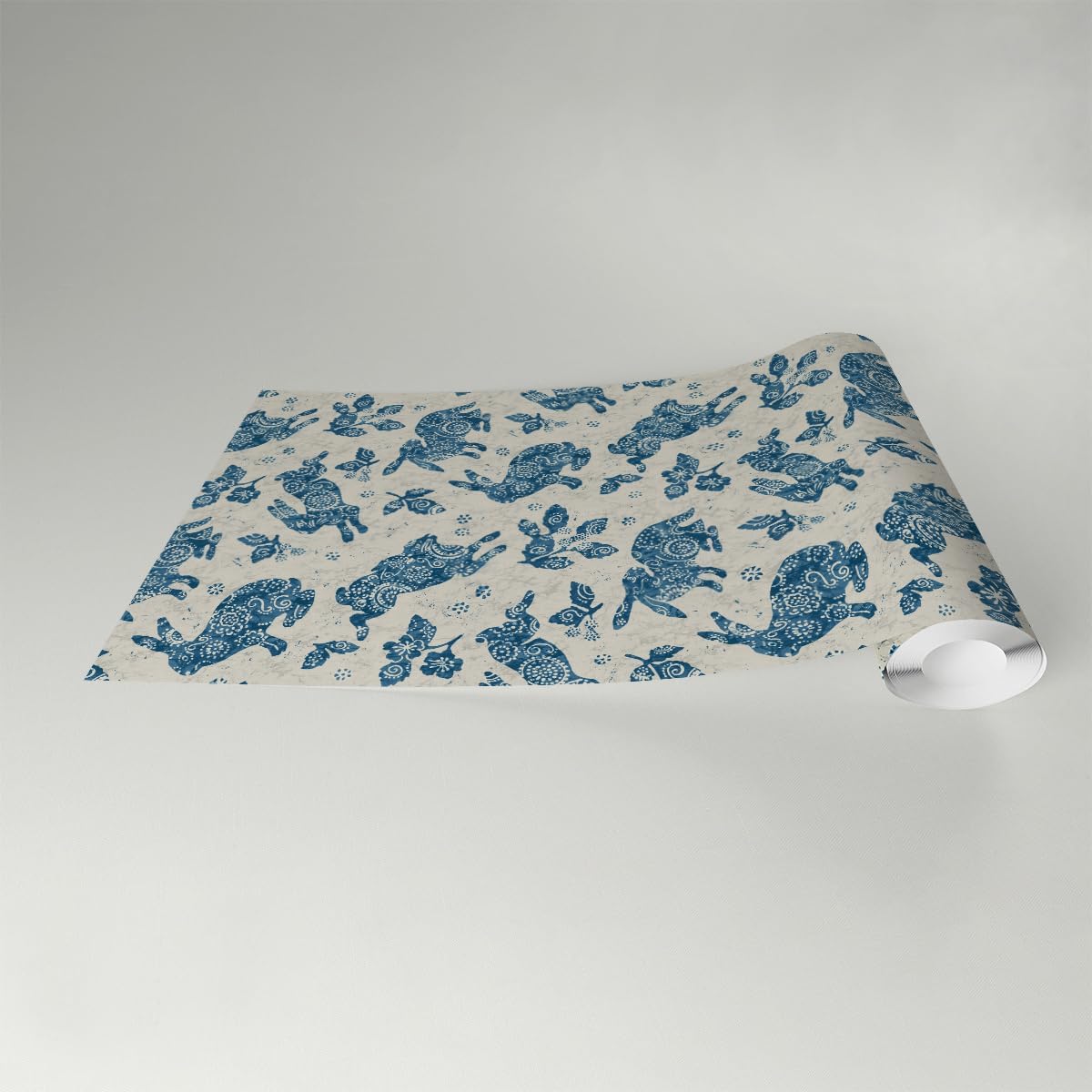Surface Style Bunny Hop Novelty Nursery Peel and Stick Wallpaper, (Blue Porcelain)
