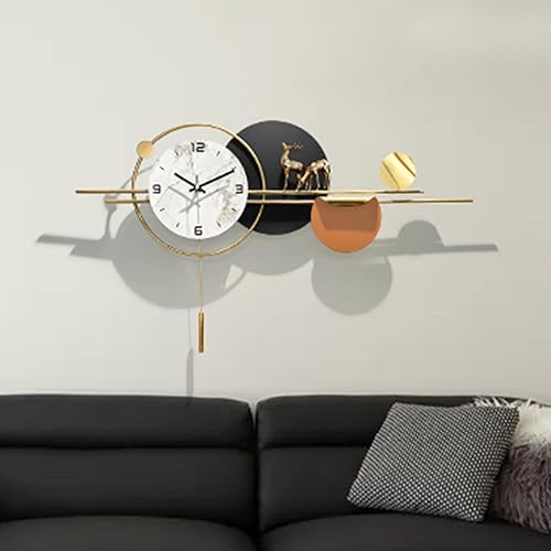 Miniatura 8 de Relojes de pared de péndulo para decoración de sala de estar, reloj de pared silencioso y moderno, relojes de pared grandes para decoración de