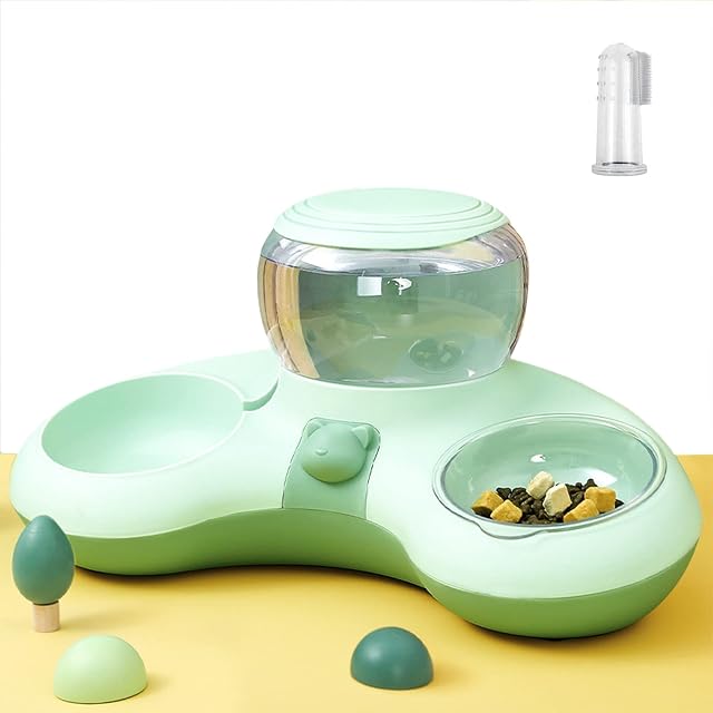 Comedero para Gatos con Dispensador de Agua, Cuenco Elevado y Antideslizante