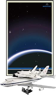 Display Wallboard for Lego 10360 Space Shuttle Transport Boeing 747 - Wall Mount Display Stand Art Wall Mount Frame for 10360 Space Shuttle Transport Building Set - 50 x 80 CM (Light Strip USB Typ A)