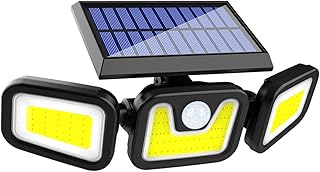 Kiboule Lâmpada LED COB montada na parede ao ar livre Luzes de sensor de movimento movidas a energia solar Iluminação ativada por movimento Ângulo ajustável Lâmpada de rua à prova d'água para caminho de jardim de quintal