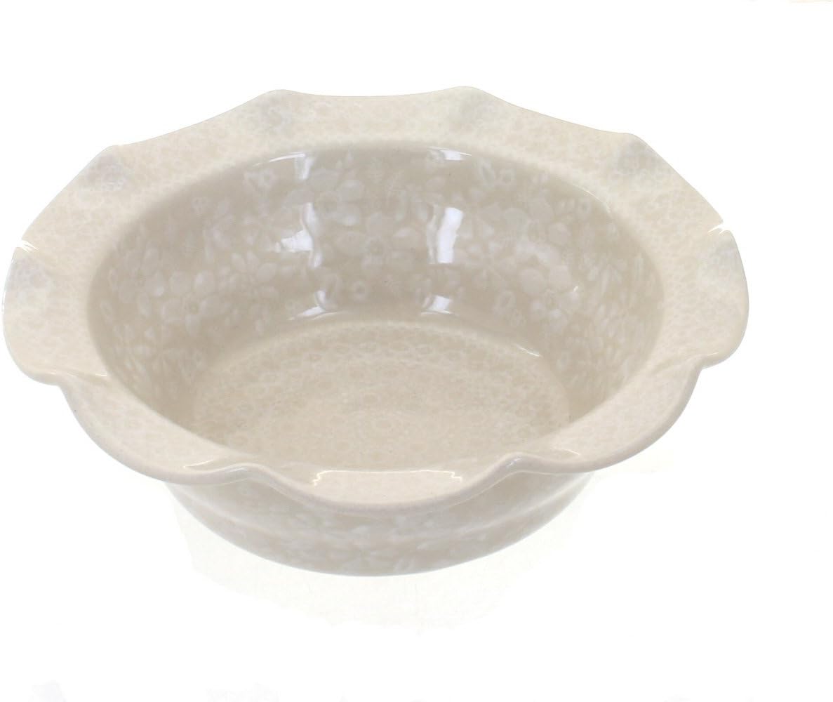Blue Rose Polish Pottery - Blue Tulip Small Scallop Serving Dish - 8" Diameter - Beautiful Serving Bowl for Special Occasions, Dinner Parties, Or Everyday Dining