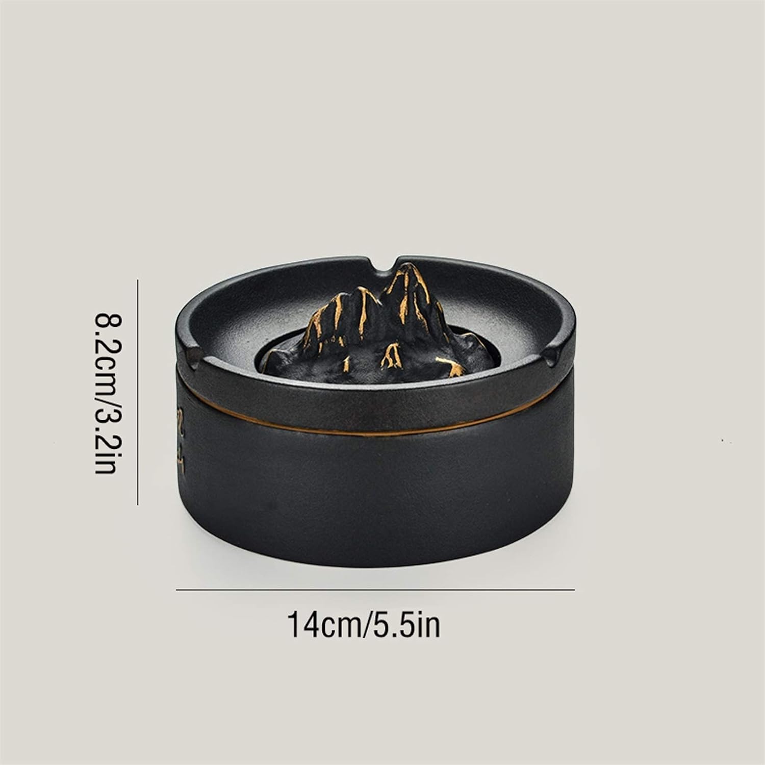 Home Ashtray Windproof Ceramic Ashtray with Cover for Living Room, Bedroom, Office, Dining Room, Creative Ashtray is The Best Gift for Friends (Black/Green/Yellow) Household ashtrays(B) image 2