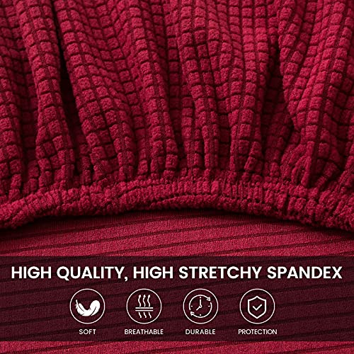 Polaire Housse de Fauteuil Club Ensemble de Deux Pièces Polaire Housse de Fauteuil de Club-Très Extensible Housse de Fauteuil Salon Fauteuil Cabriolet Tub Chair avec Housse de Coussin(Vin Rouge,1) - Image 4