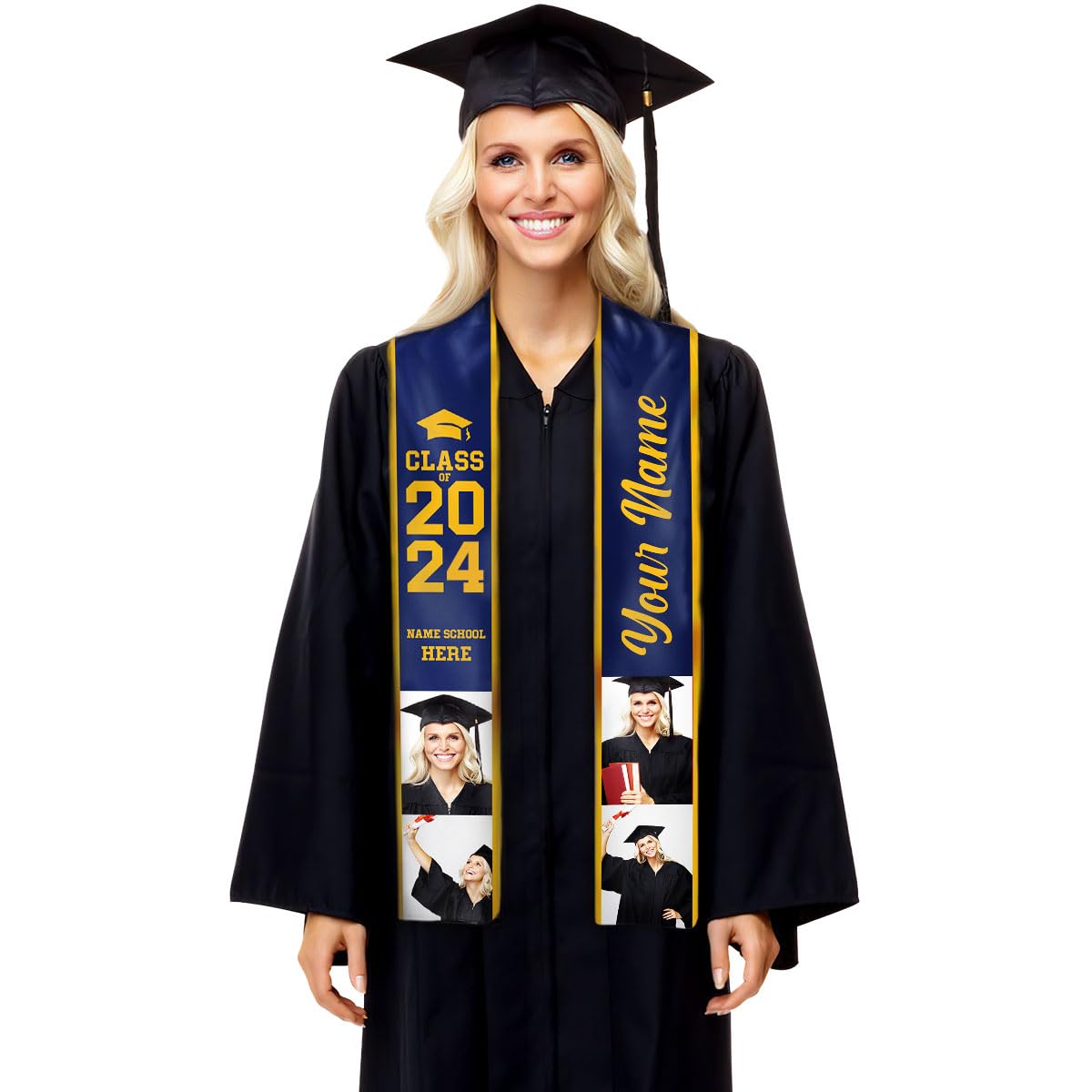 DOPTIKA Graduation Stole Customize - Graduation Stole Class Of 2024, Stoles For Graduation 2024, Graduation Sash Gifts