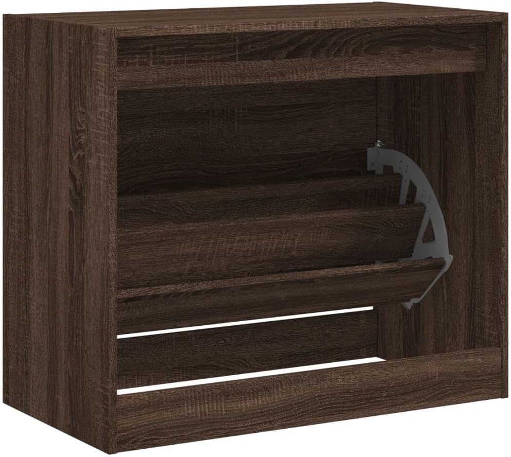 Shoe Cabinet Hallway Shoe Drawer Cabinet Pull Down Shoe Storage Organizer Unit Shoe Rack Cabinet for Living Room Hallway Furnitur Grey Sonoma 80x21x125.5 cm Engineered Wood