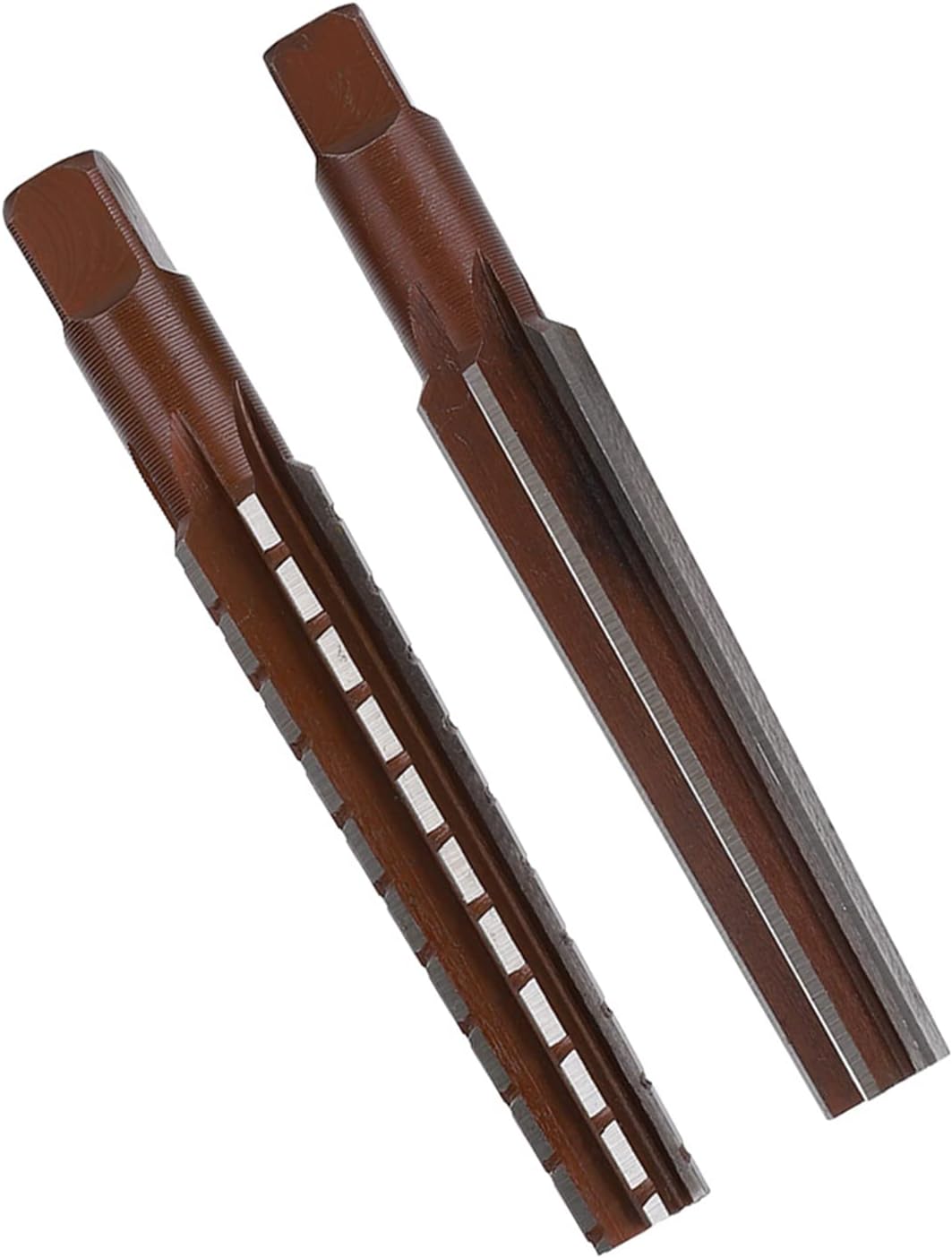 Fafeicy Morse Taper Reamer Set, High Carbon Steel, Straight Shank, MT1#, Rough and Fine Hand Reamer, 2 Pieces