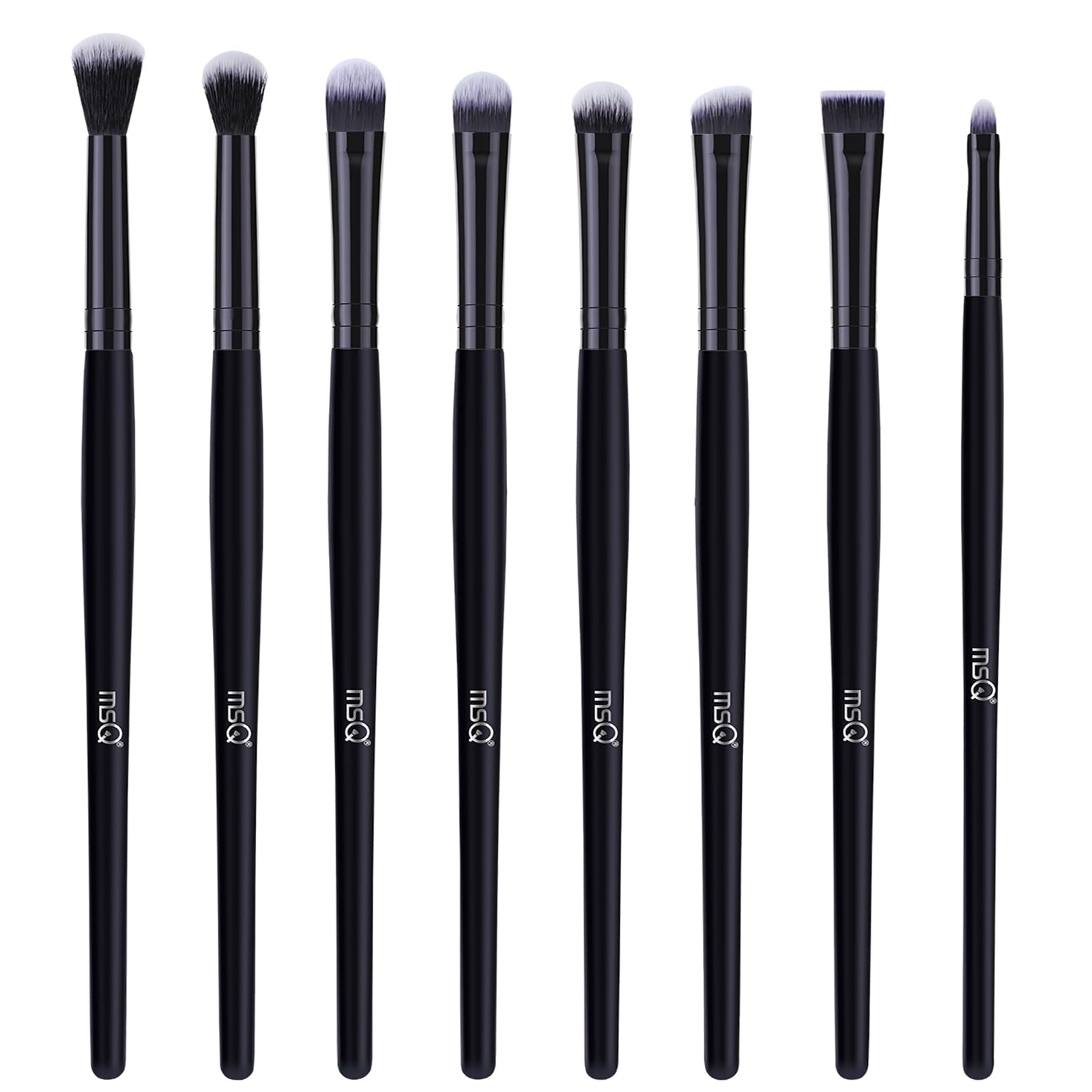 MSQ Eye Makeup Brushes 8pcs Eyeshadow Makeup Brushes Set with Soft Synthetic Hairs & Real Wood Handle for Eyeshadow, Eyeliner, Blending, Lip, pure