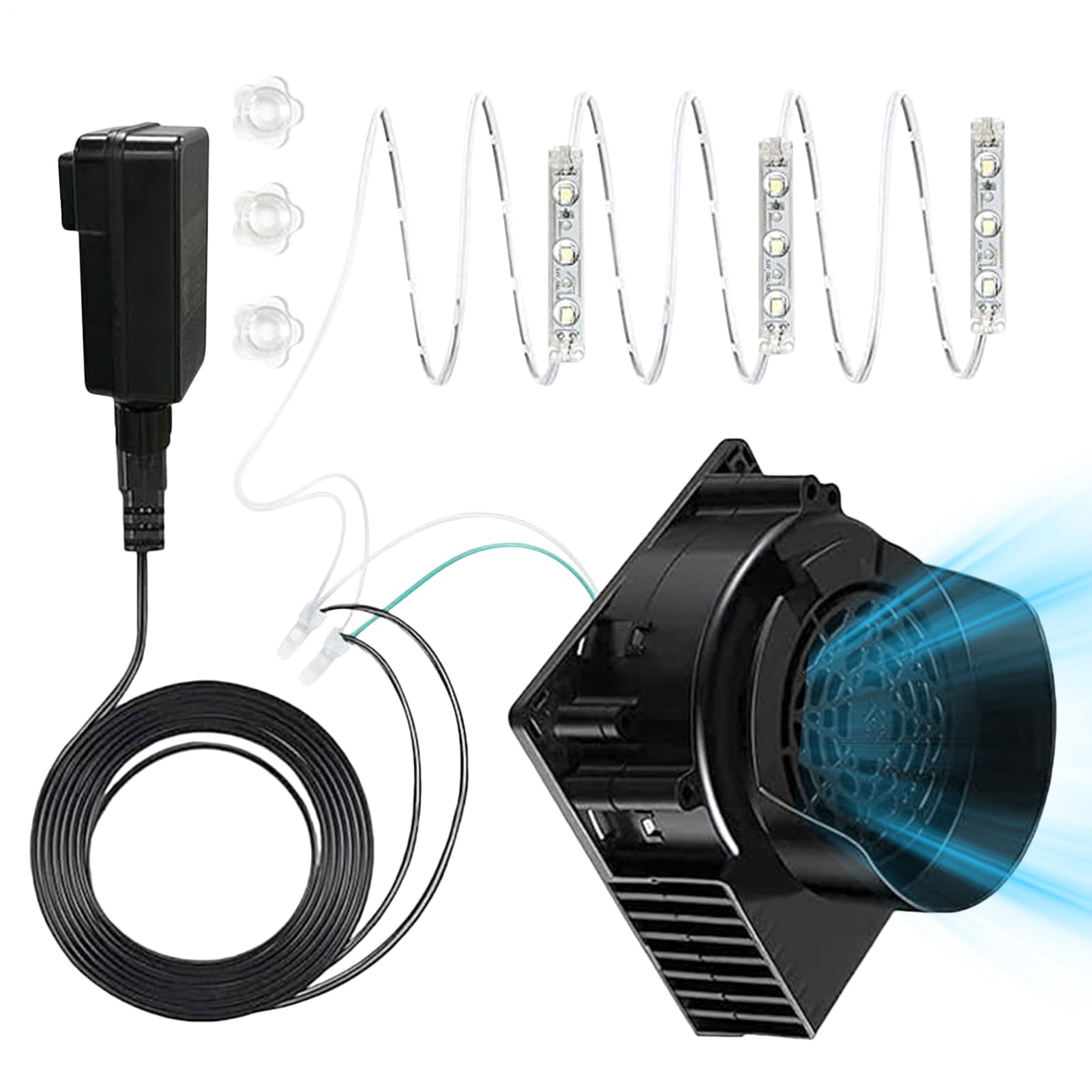Générique Ventilatore di ricambio per articoli gonfiabili,Sostituzione soffiatore con 3 luci a LED | Forniture per feste di Natale Carnevale Halloween Decorazioni Da Giardino Spiaggia E Campeggio