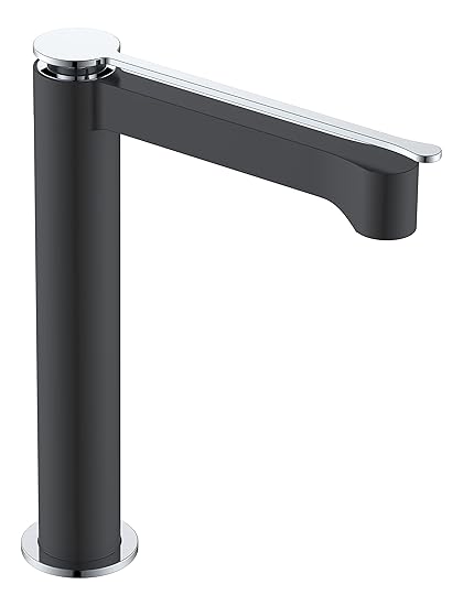 Bathrooms Have Never Been This Elegant Single Control Tall Basin Mixer Velvet Black Body Thickness: 3mm 304 Stainless Steel Inlet Flexible Hose