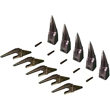 5 Mini Excavator Bucket Teeth, Weld-on Shanks, Pins - X156TL, T230X156, P156