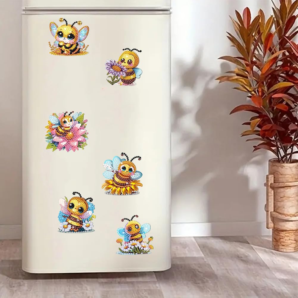 Fiorky 6Pcs Special Shape Fridge Magnet White Fx Diamond Art Magnets Decals Refrigerator Magnet for Fridge Whiteboards Car Mailbox Decor - Image 8