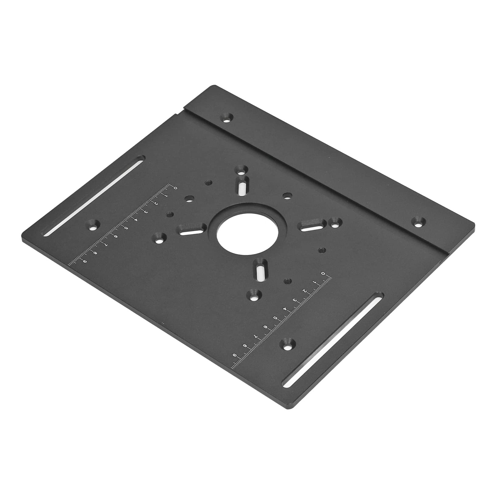Kit del de elevación del enrutador Manual de elevación de la mesa del enrutador Inserto Placa base para proyectos de carpintería de bricolaje de aluminio Aleación de acero (Negro)
