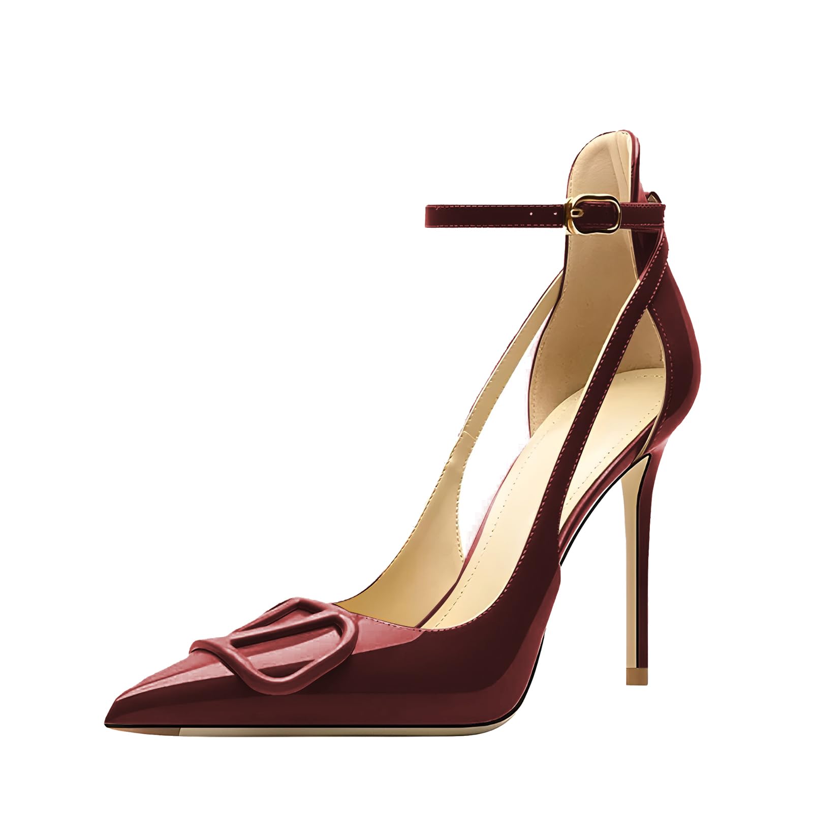 Women's Pointed-Toe Bag-Toe Strappy High-Heeled Shoes Sexy Stiletto Pumps